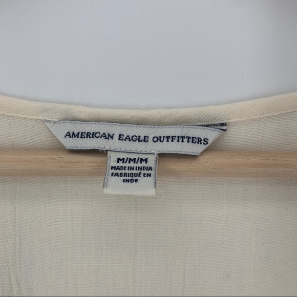 American Eagle Outfitters Cream Gauzy Boho Romper - Picture 4 of 15